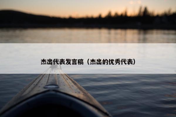 杰出代表发言稿（杰出的优秀代表）