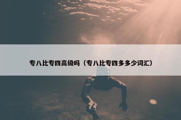 专八比专四高级吗（专八比专四多多少词汇）