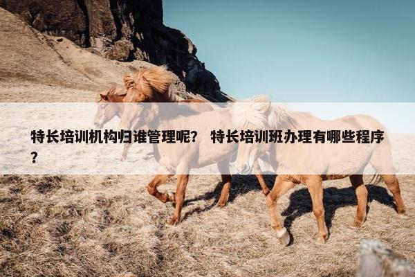 特长培训机构归谁管理呢？ 特长培训班办理有哪些程序？