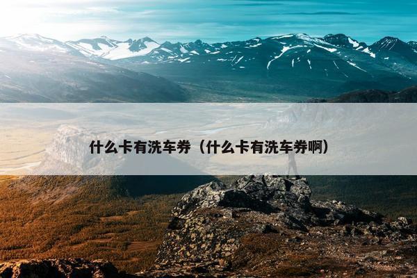 什么卡有洗车券（什么卡有洗车券啊）