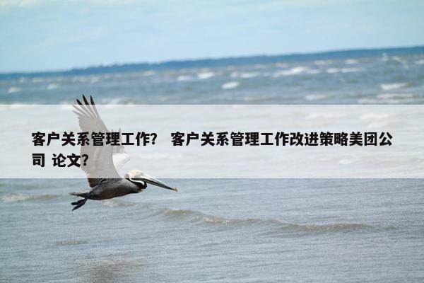 客户关系管理工作？ 客户关系管理工作改进策略美团公司 论文？