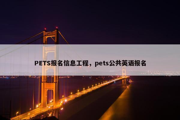 PETS报名信息工程，pets公共英语报名