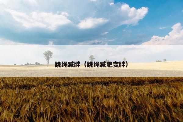 跳绳减胖（跳绳减肥变胖）