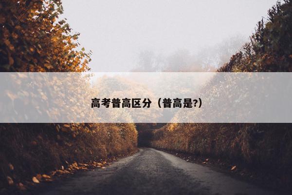 高考普高区分（普高是?）