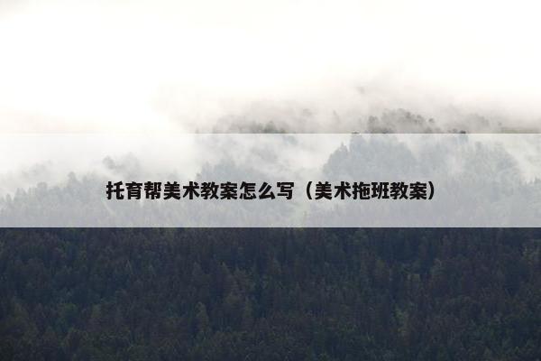 托育帮美术教案怎么写（美术拖班教案）