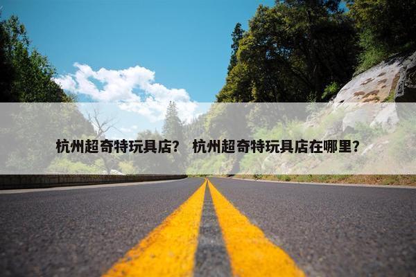 杭州超奇特玩具店？ 杭州超奇特玩具店在哪里？