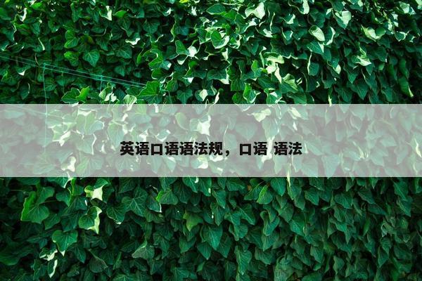英语口语语法规，口语 语法