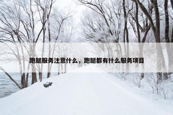 跑腿服务注意什么，跑腿都有什么服务项目