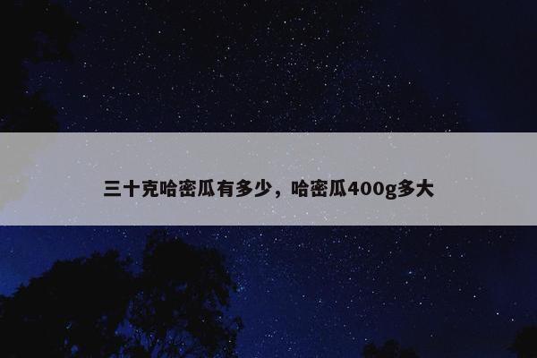 三十克哈密瓜有多少，哈密瓜400g多大
