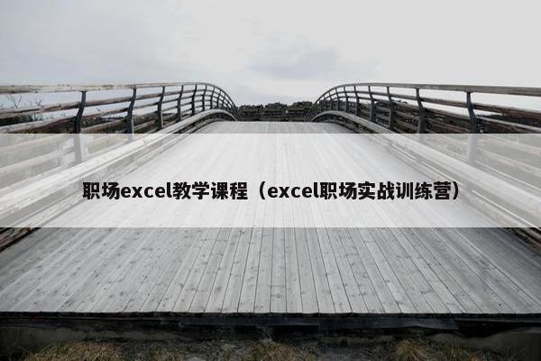 职场excel教学课程（excel职场实战训练营）