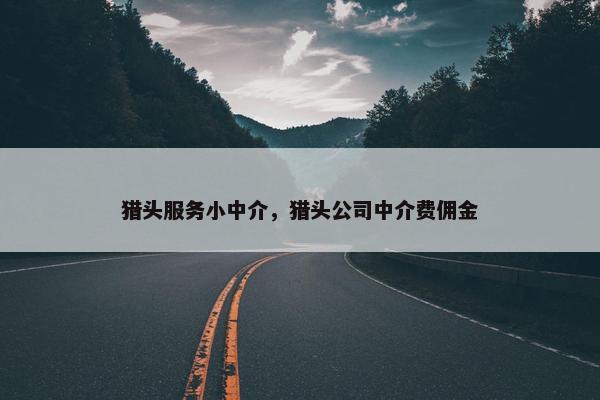 猎头服务小中介，猎头公司中介费佣金