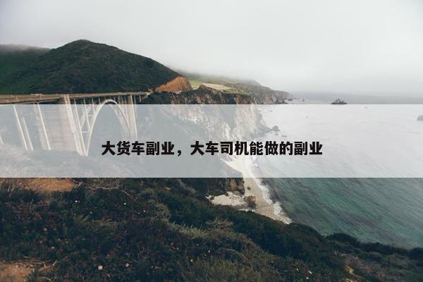大货车副业，大车司机能做的副业