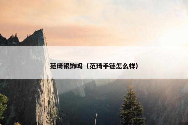范琦银饰吗（范琦手链怎么样）