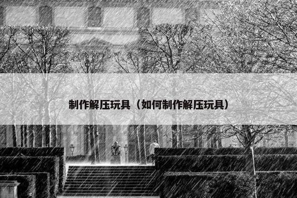 制作解压玩具（如何制作解压玩具）