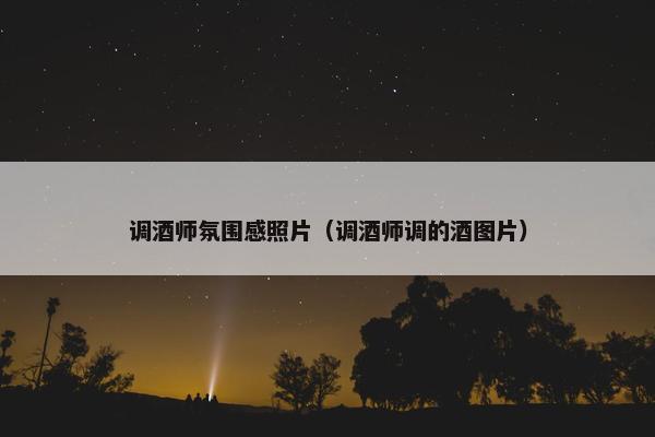 调酒师氛围感照片（调酒师调的酒图片）