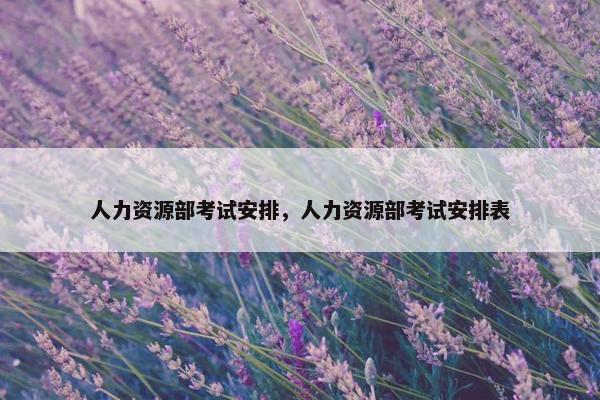 人力资源部考试安排，人力资源部考试安排表