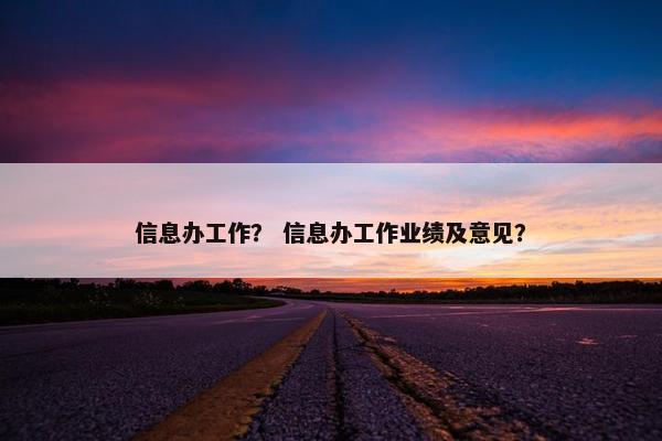 信息办工作？ 信息办工作业绩及意见？