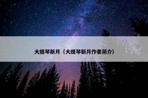 大提琴新月（大提琴新月作者简介）