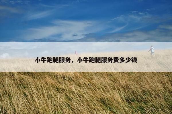 小牛跑腿服务，小牛跑腿服务费多少钱