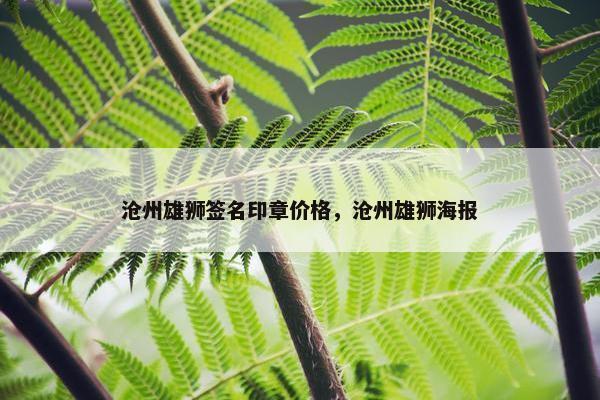 沧州雄狮签名印章价格，沧州雄狮海报