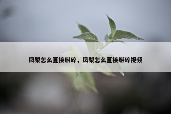 凤梨怎么直接掰碎，凤梨怎么直接掰碎视频