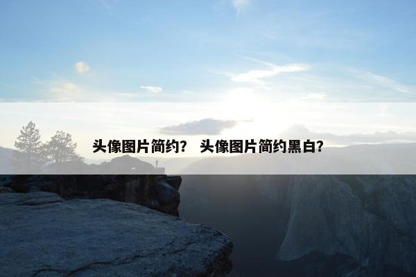 头像图片简约？ 头像图片简约黑白？
