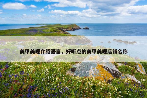 美甲美瞳介绍语言，好听点的美甲美瞳店铺名称