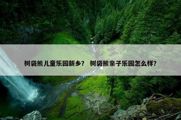 树袋熊儿童乐园新乡？ 树袋熊亲子乐园怎么样？