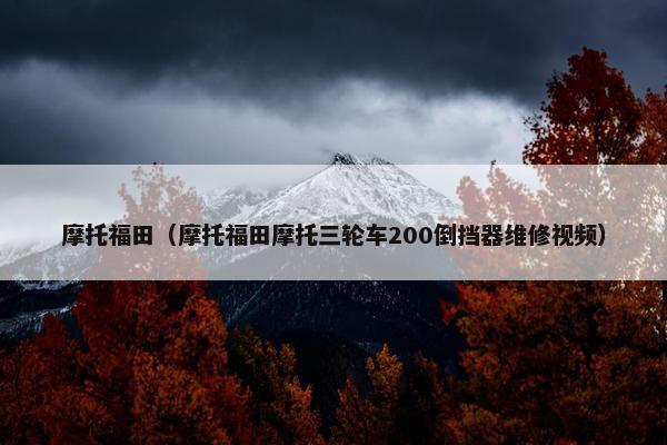 摩托福田（摩托福田摩托三轮车200倒挡器维修视频）