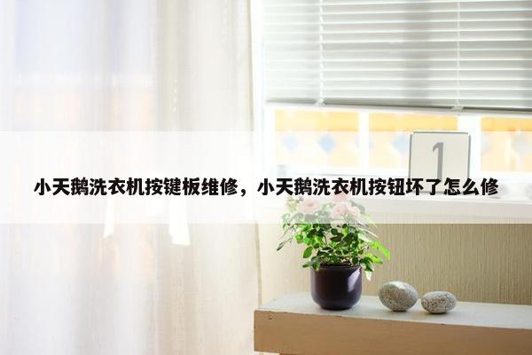 小天鹅洗衣机按键板维修，小天鹅洗衣机按钮坏了怎么修
