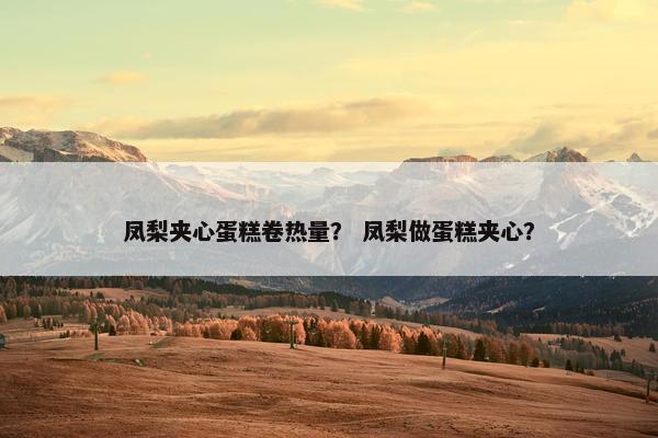 凤梨夹心蛋糕卷热量？ 凤梨做蛋糕夹心？