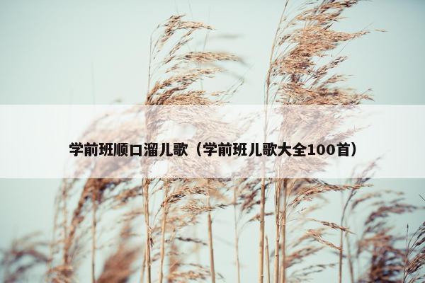 学前班顺口溜儿歌（学前班儿歌大全100首）