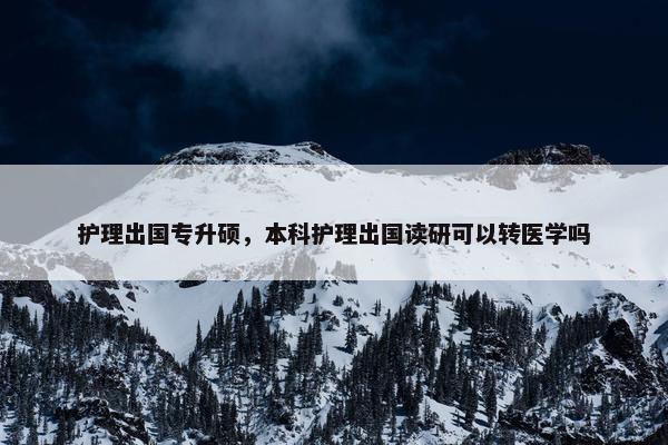 护理出国专升硕，本科护理出国读研可以转医学吗