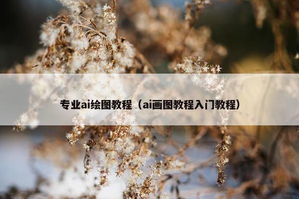专业ai绘图教程（ai画图教程入门教程）