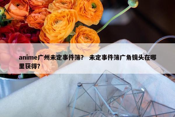 anime广州未定事件簿？ 未定事件簿广角镜头在哪里获得？