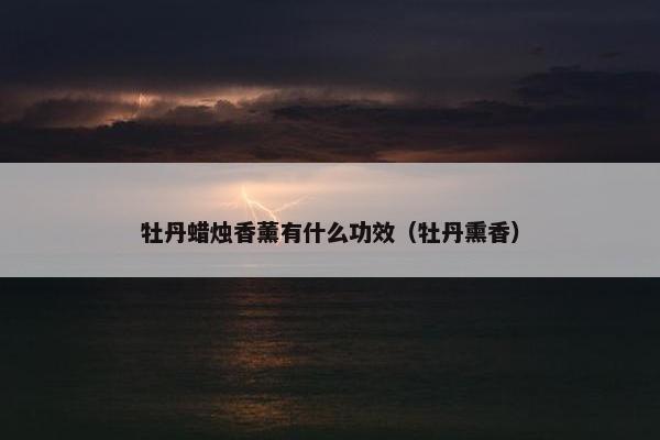 牡丹蜡烛香薰有什么功效（牡丹熏香）