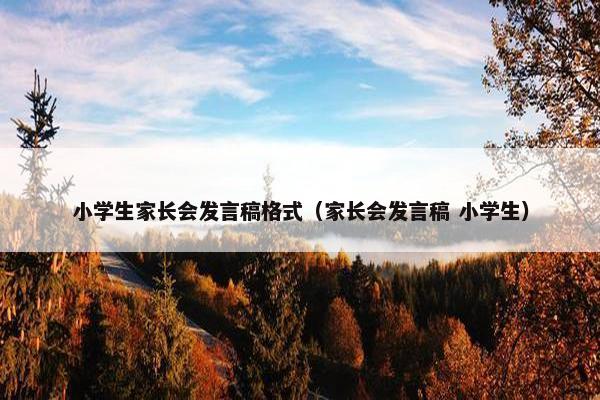 小学生家长会发言稿格式（家长会发言稿 小学生）