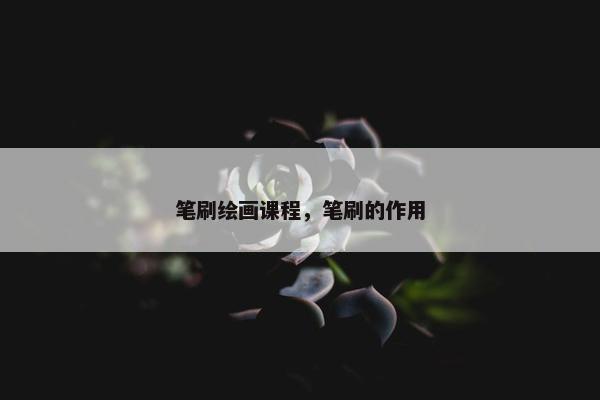 笔刷绘画课程，笔刷的作用