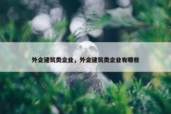 外企建筑类企业，外企建筑类企业有哪些