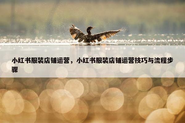 小红书服装店铺运营，小红书服装店铺运营技巧与流程步骤