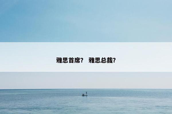 雅思首席？ 雅思总裁？