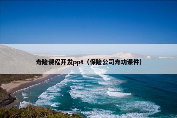 寿险课程开发ppt（保险公司寿功课件）