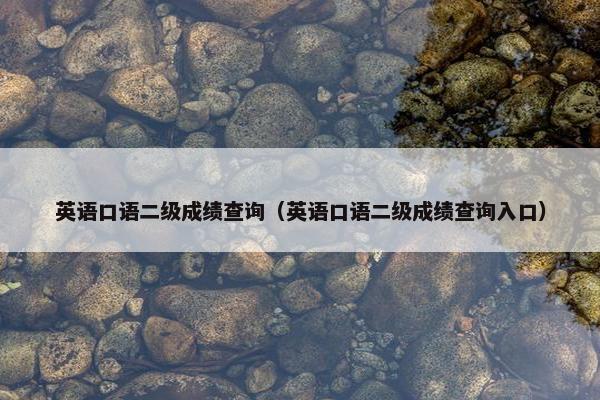 英语口语二级成绩查询（英语口语二级成绩查询入口）