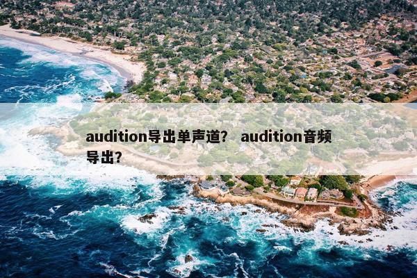 audition导出单声道？ audition音频导出？