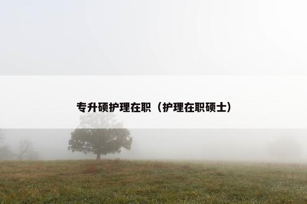 专升硕护理在职（护理在职硕士）
