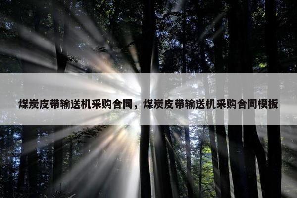 煤炭皮带输送机采购合同，煤炭皮带输送机采购合同模板