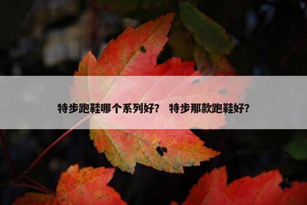特步跑鞋哪个系列好？ 特步那款跑鞋好？