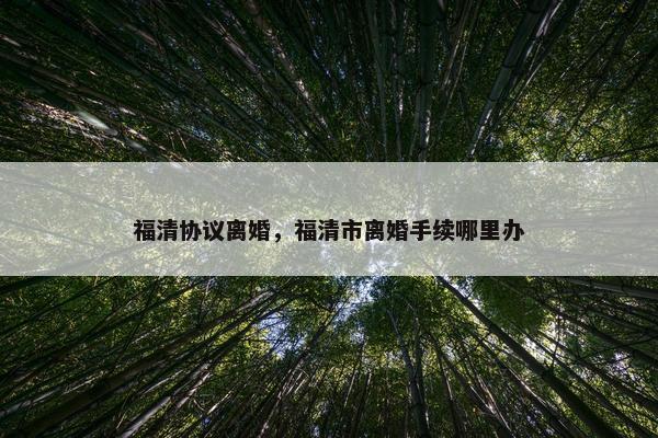 福清协议离婚，福清市离婚手续哪里办