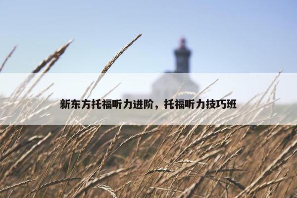 新东方托福听力进阶，托福听力技巧班