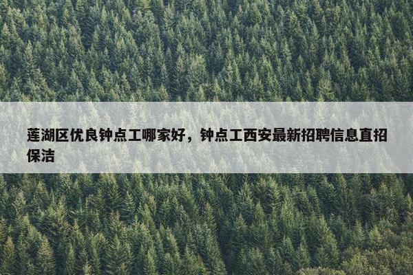 莲湖区优良钟点工哪家好，钟点工西安最新招聘信息直招保洁